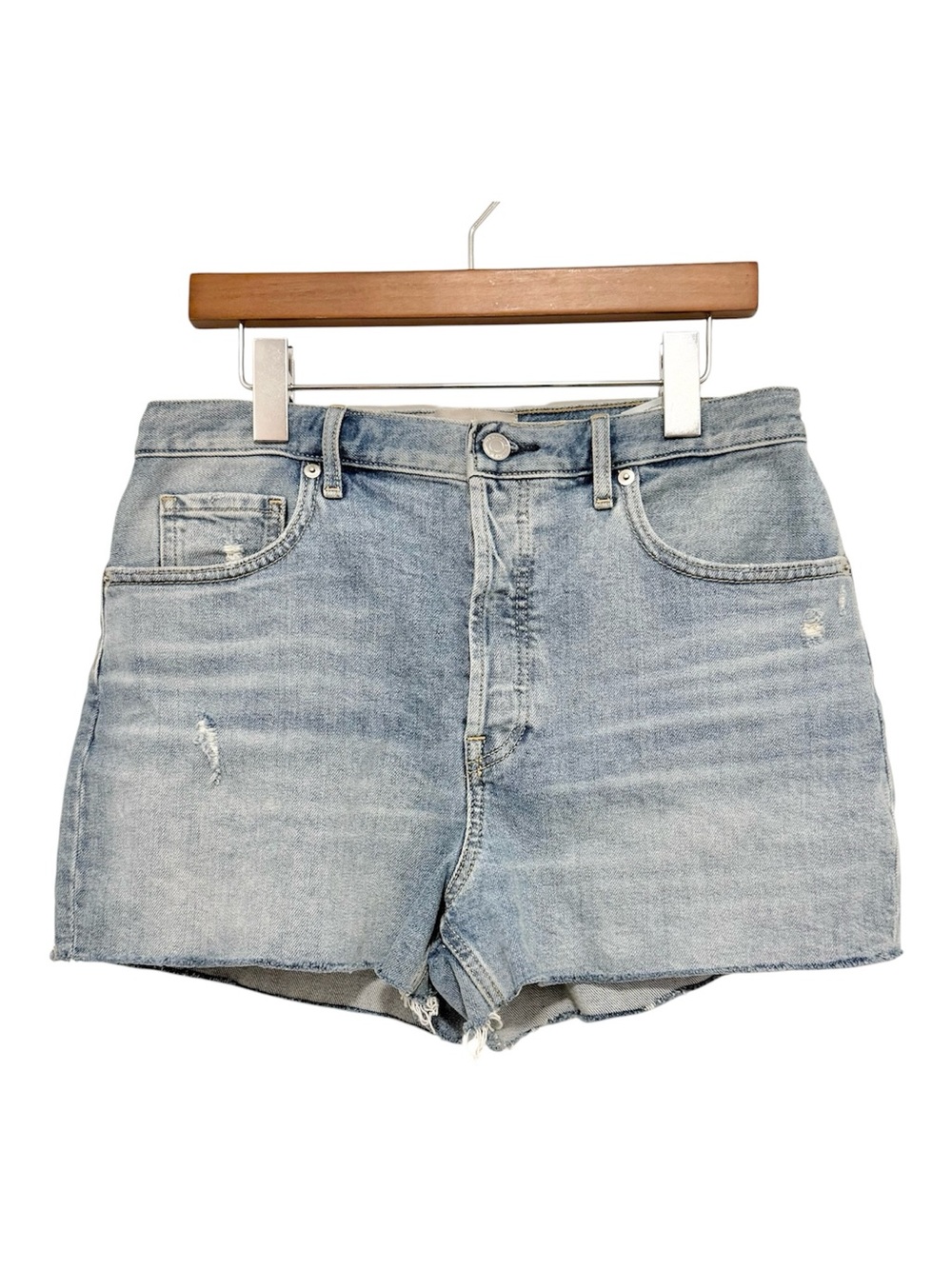 Everlane Cheeky Short 3" High Rise Light Wash Cut Off Stretch Size 29